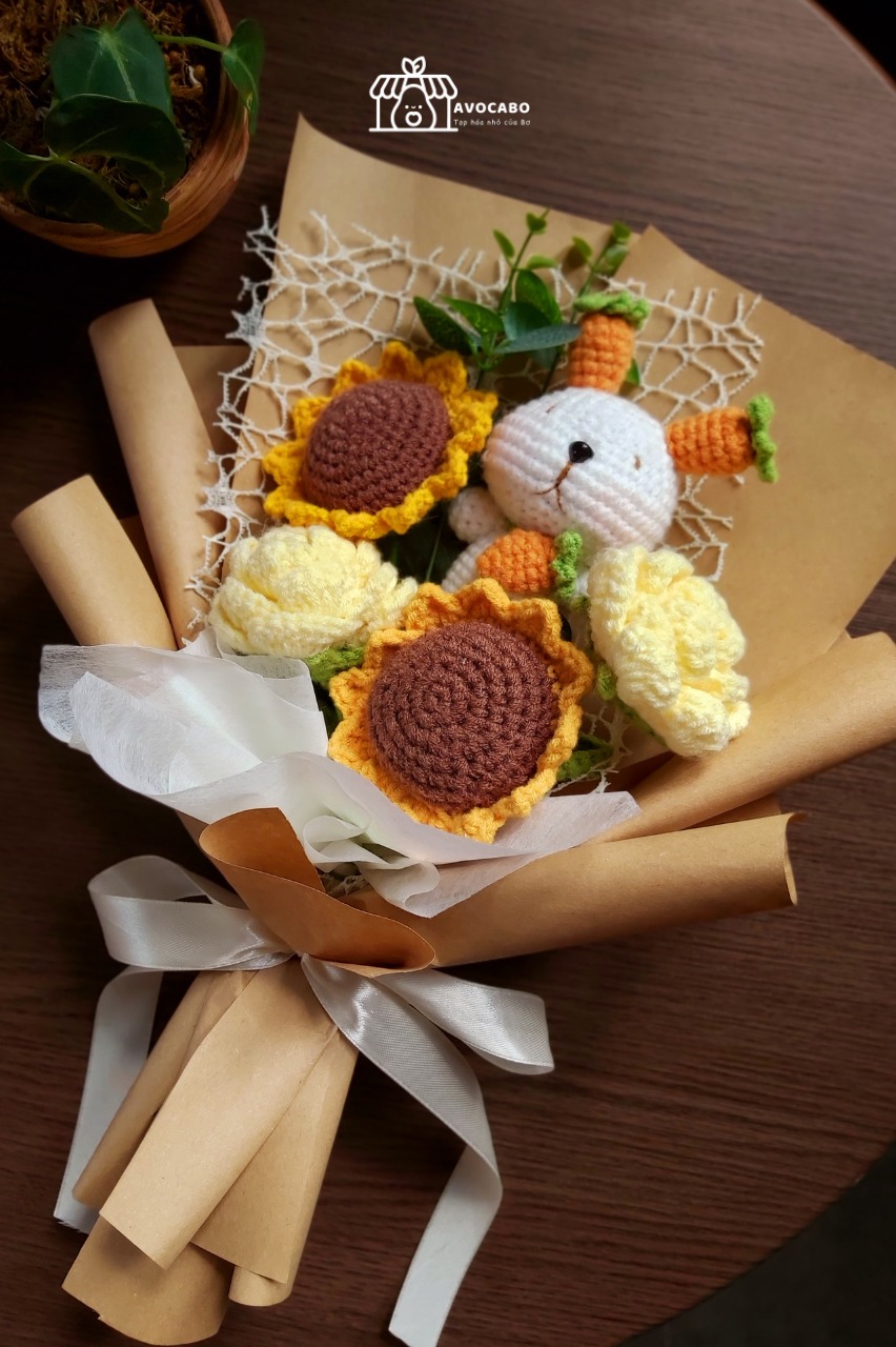 Bó hoa len dễ thương
