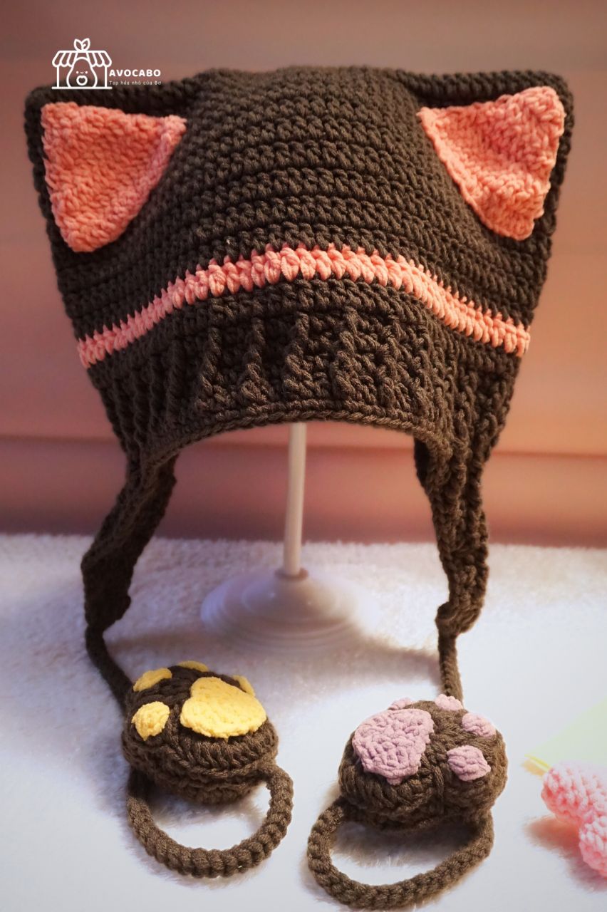 Mũ len mèo dễ thương