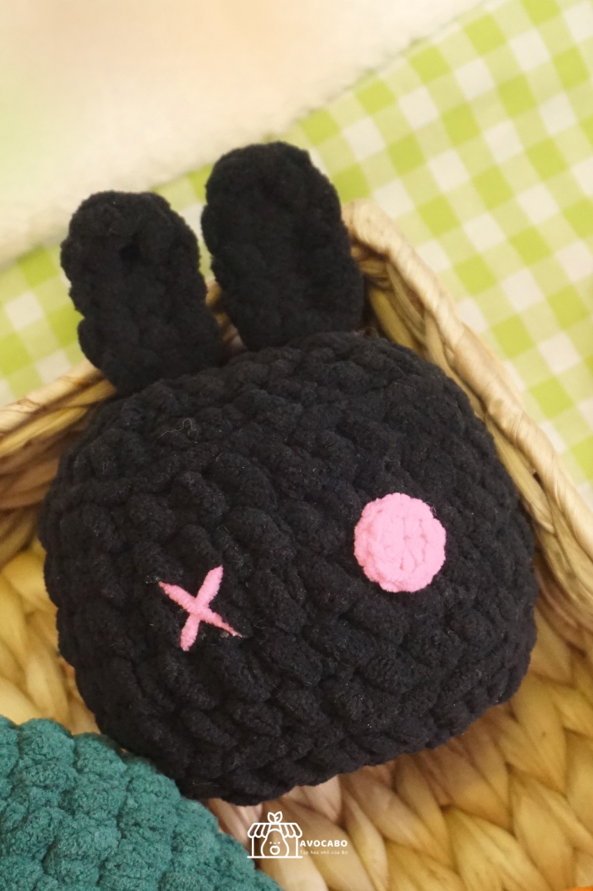 Set đồ len handmade trang trí: Thỏ Đen – Trái Tim Xanh – Quả Cam - Ảnh 2