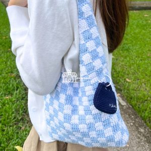 Túi Xách Len Kiểu Caro